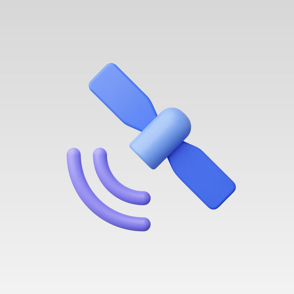 3d Realistic Satellite icon illustration vector