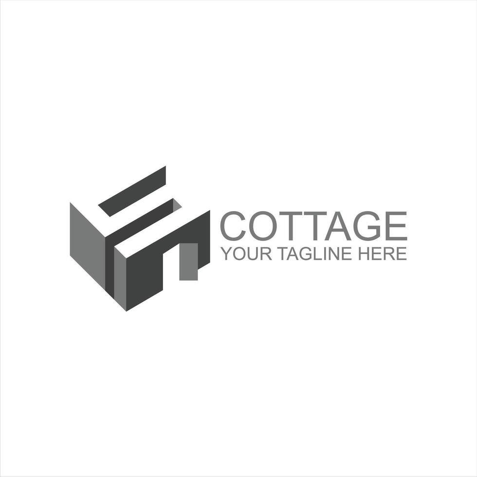 cottage logo s initial icon with creative illustration vector