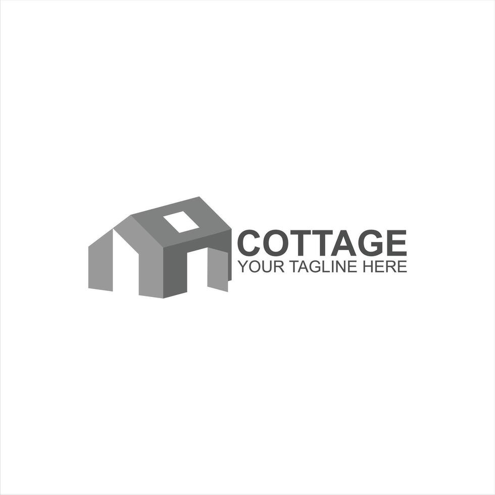 cottage logo na initial icon with creative illustration vector