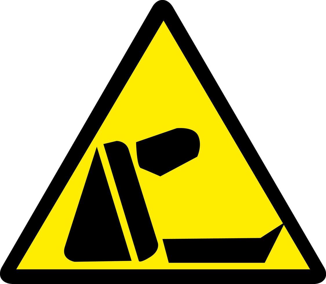 black yellow danger sign small, warning or risk sign vector