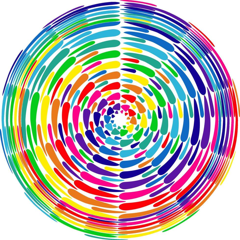 Helix, volute and vortex icon, Colorful abstract concentric and radial lines. Spiral, swirl, twirl element vector