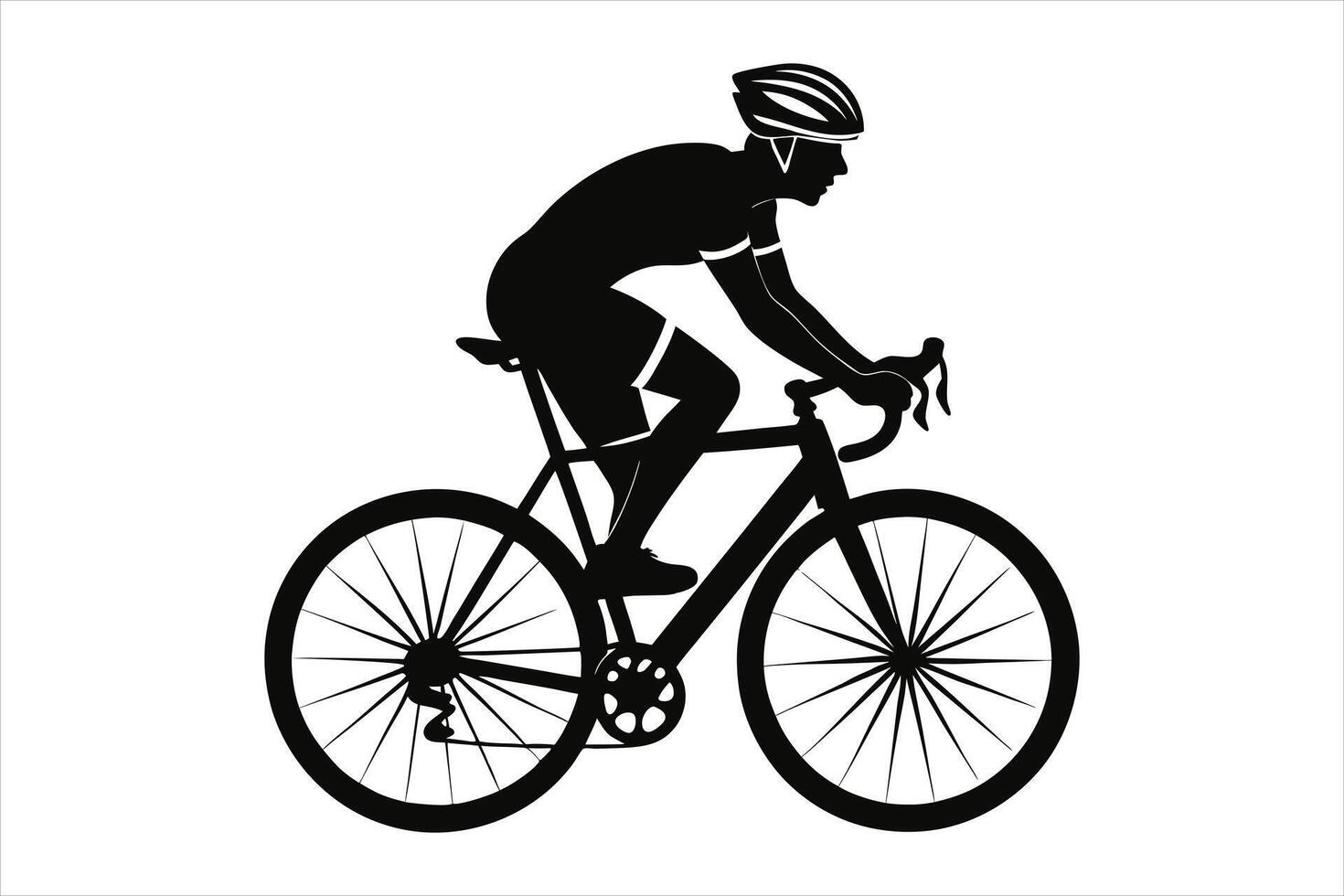 silhouette of a cyclist icon, , illustration on white background. vector