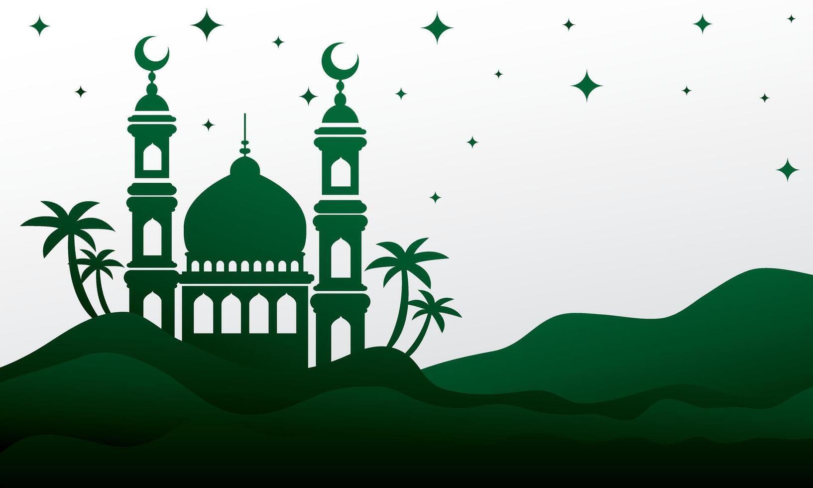 Islamic greeting card background with beautiful Ornaments of mosque. vector