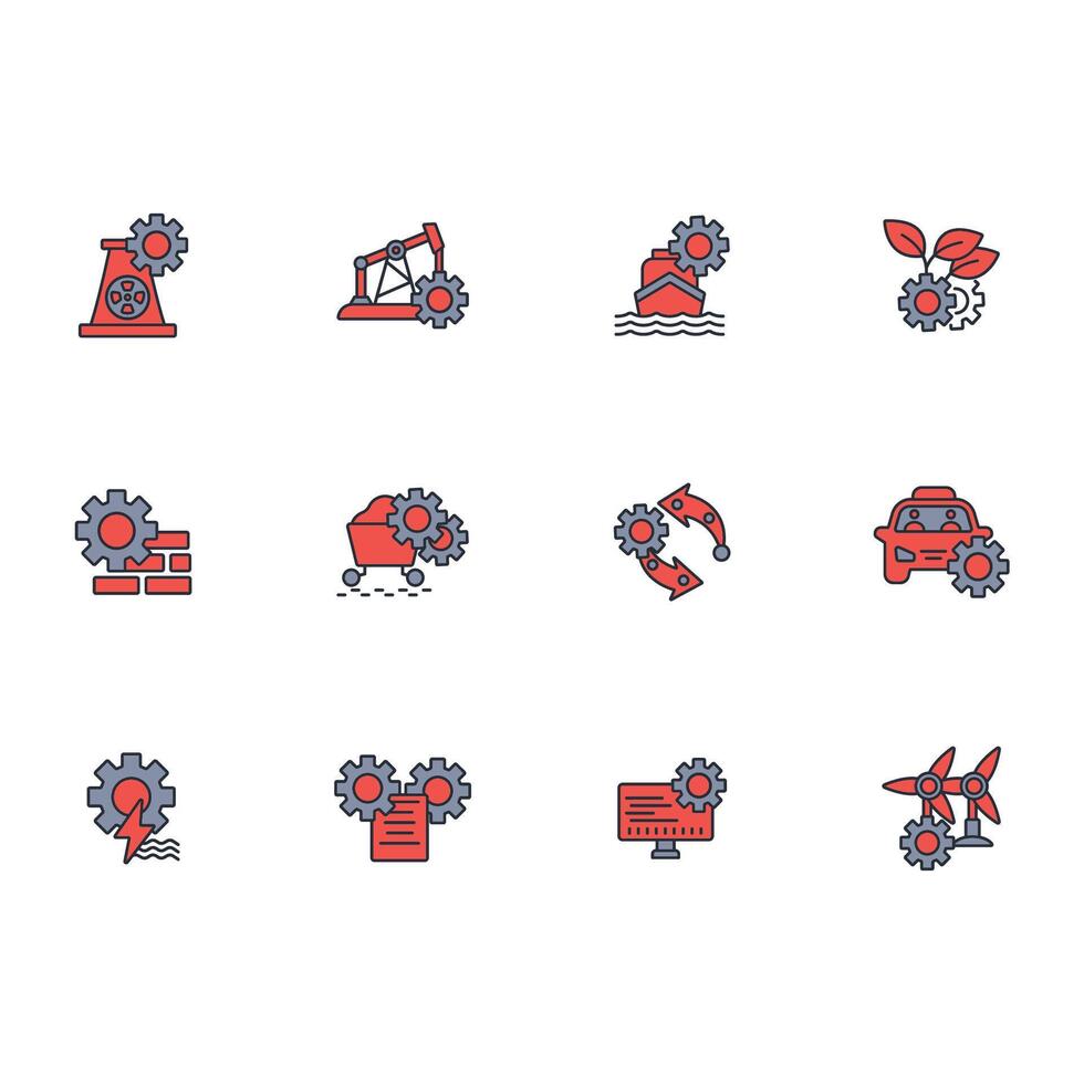 Engineering icon set..Editable stroke.linear style sign for use web design,logo.Symbol illustration. vector