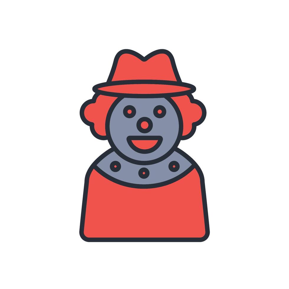 clown icon. .Editable stroke.linear style sign for use web design,logo.Symbol illustration. vector