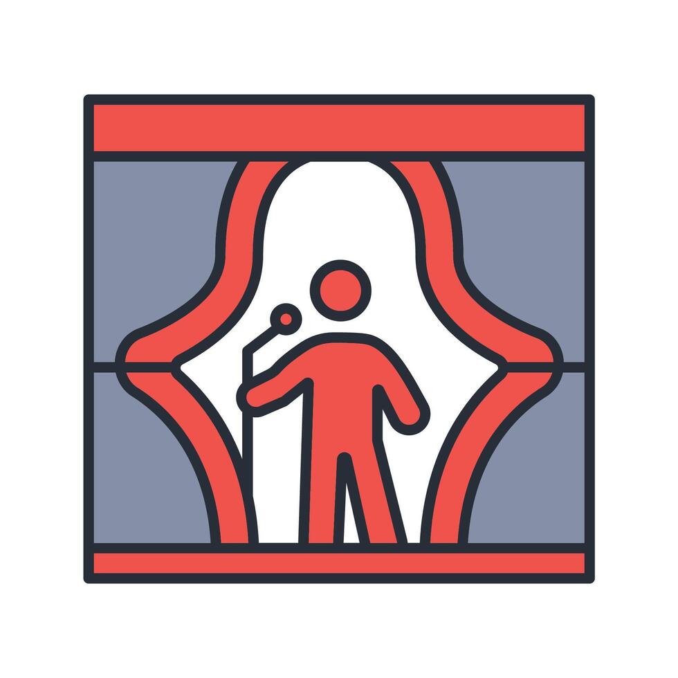 stand up comedy icon. .Editable stroke.linear style sign for use web design,logo.Symbol illustration. vector