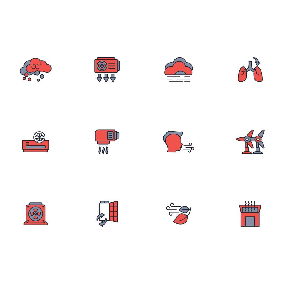 Air icon set..Editable stroke.linear style sign for use web design,logo.Symbol illustration. vector