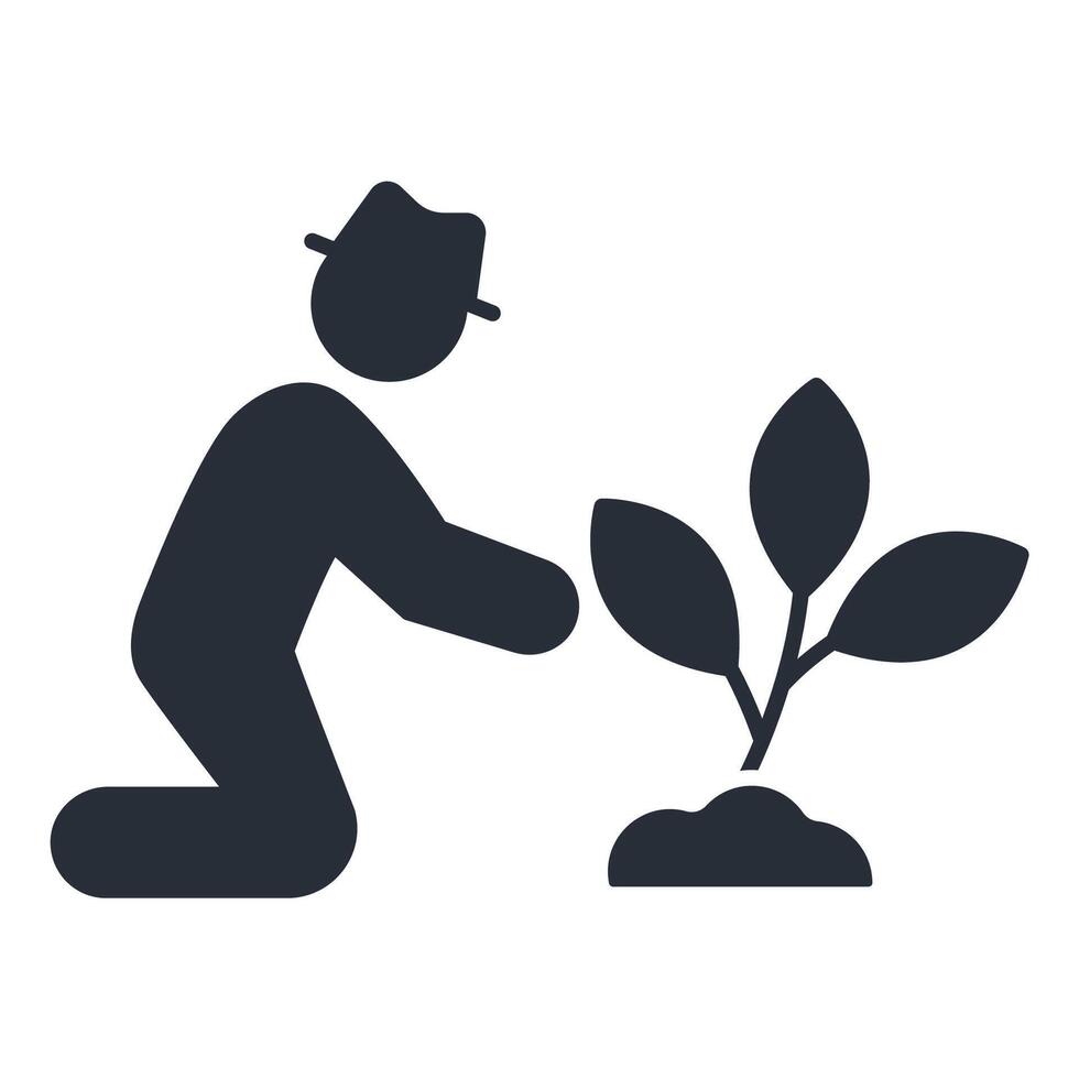 planting icon. .Editable stroke.linear style sign for use web design,logo.Symbol illustration. vector