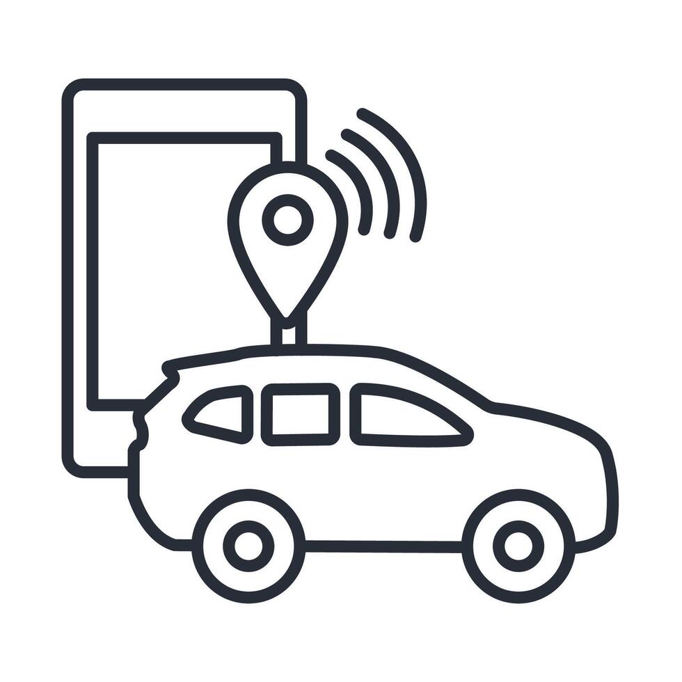 ride hailing icon. .Editable stroke.linear style sign for use web design,logo.Symbol illustration. vector