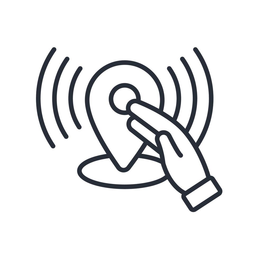 real time tracking icon. .Editable stroke.linear style sign for use web design,logo.Symbol illustration. vector