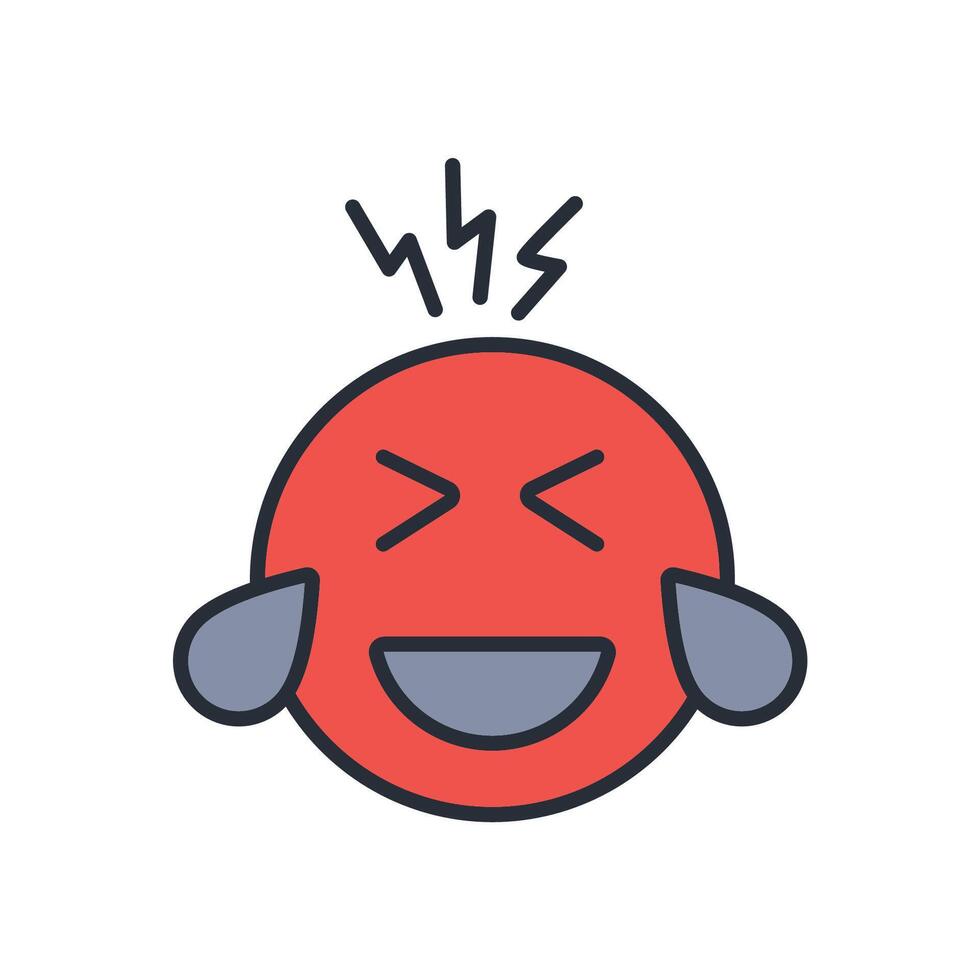 Laughing icon. .Editable stroke.linear style sign for use web design,logo.Symbol illustration. vector