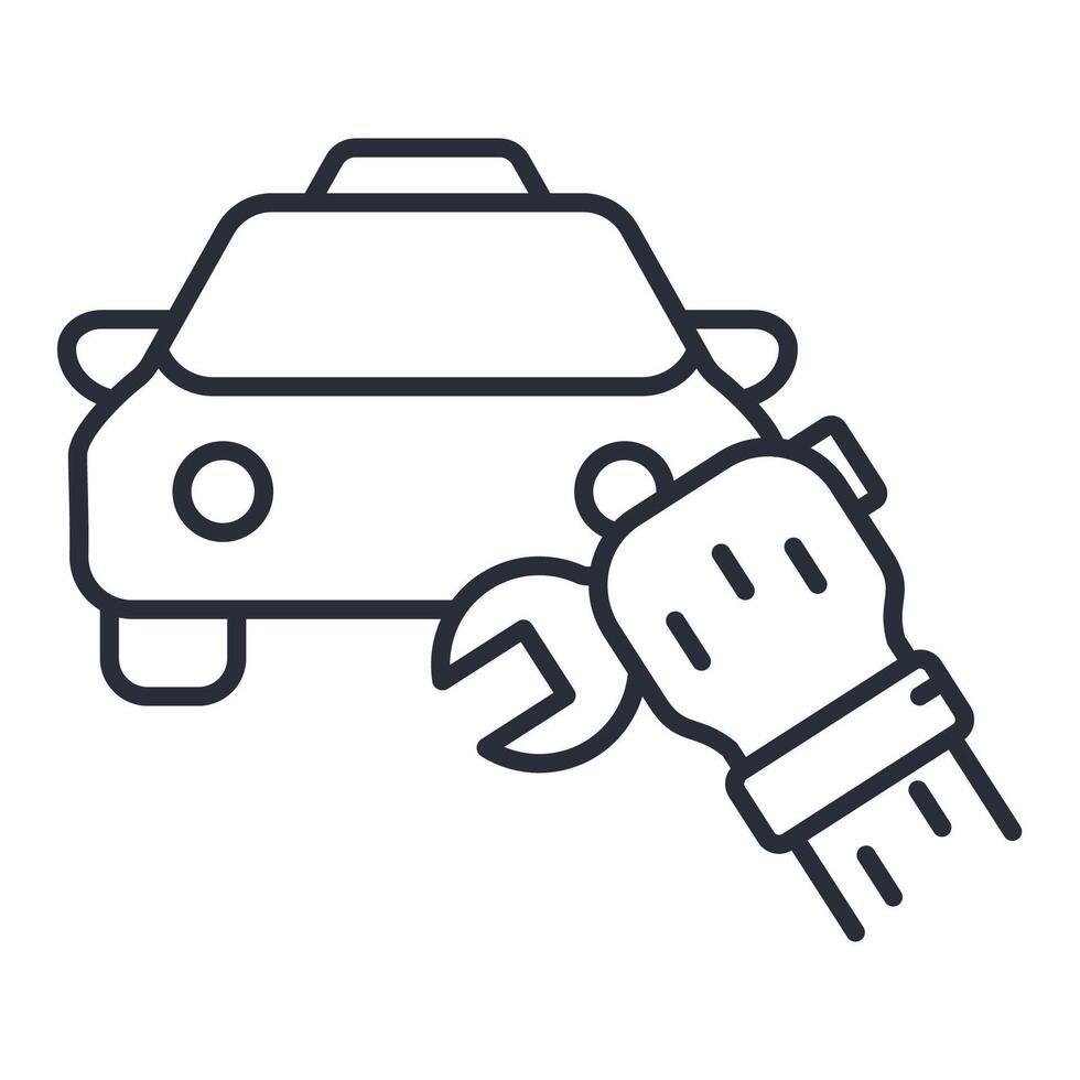 Taxi Service icon. .Editable stroke.linear style sign for use web design,logo.Symbol illustration. vector