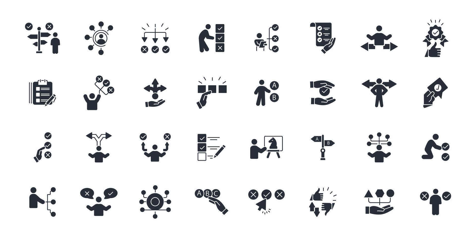Choice icon set..Editable stroke.linear style sign for use web design,logo.Symbol illustration. vector