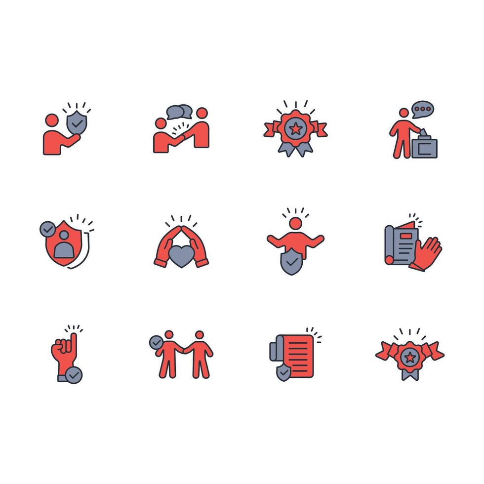 Trust icon set..Editable stroke.linear style sign for use web design,logo.Symbol illustration. vector