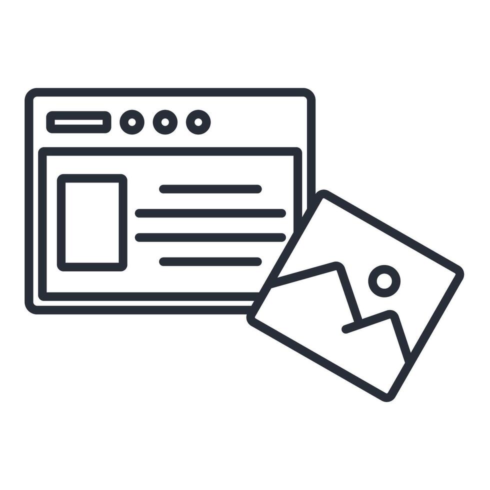 digital content icon. .Editable stroke.linear style sign for use web design,logo.Symbol illustration. vector