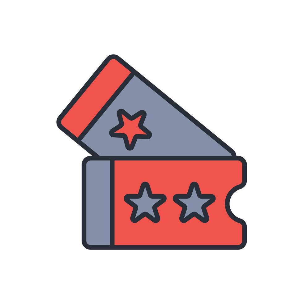 Ticket icon. .Editable stroke.linear style sign for use web design,logo.Symbol illustration. vector