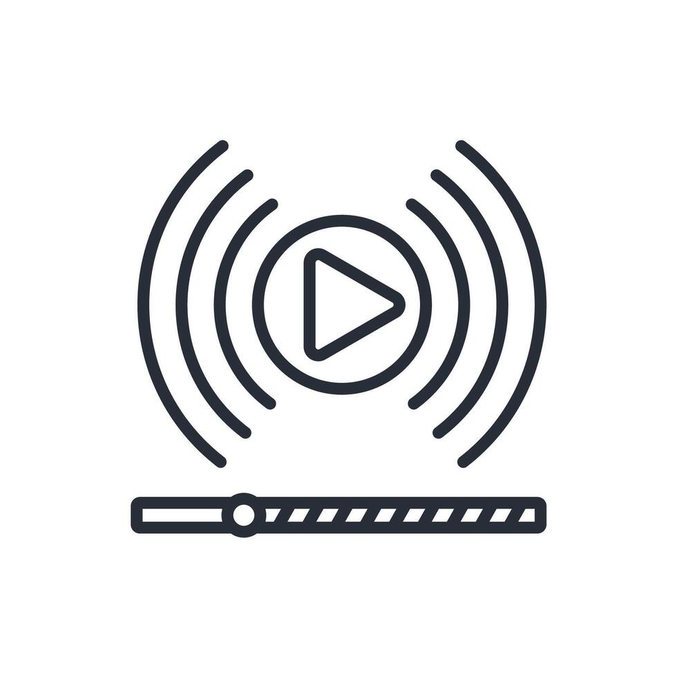 streaming icon. .Editable stroke.linear style sign for use web design,logo.Symbol illustration. vector