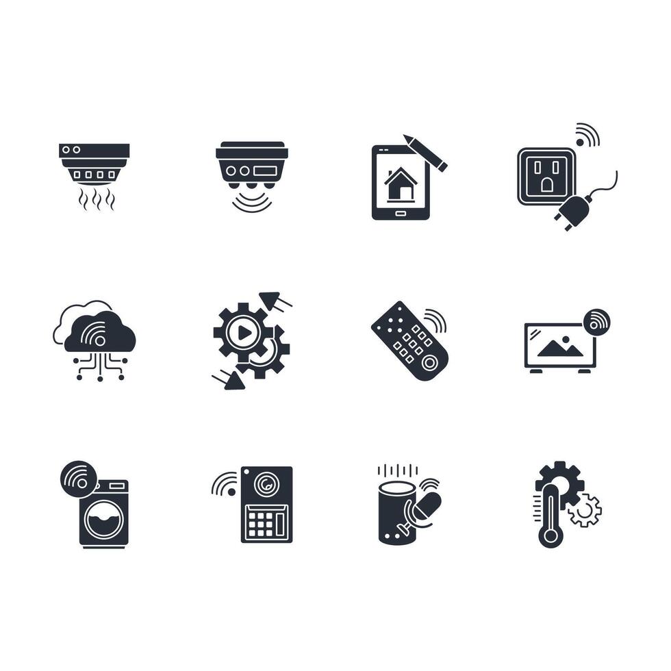 Home automation icon set..Editable stroke.linear style sign for use web design,logo.Symbol illustration. vector