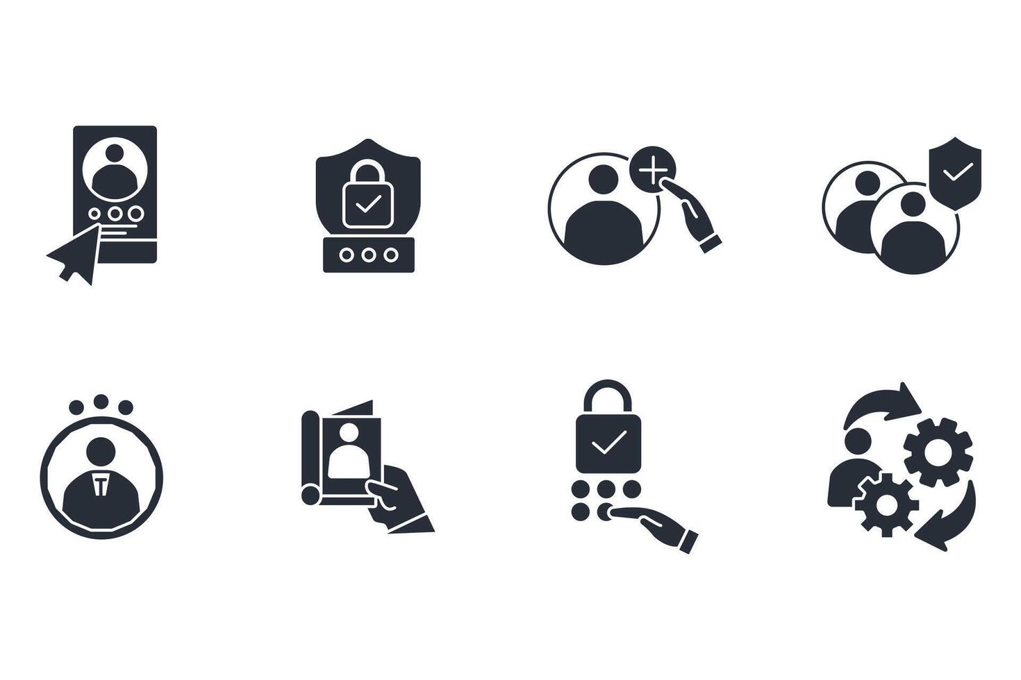 User account icon set..Editable stroke.linear style sign for use web design,logo.Symbol illustration. vector