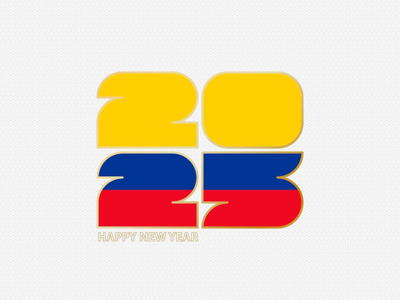 Abstract numbers 2025 with flag of Colombia. vector