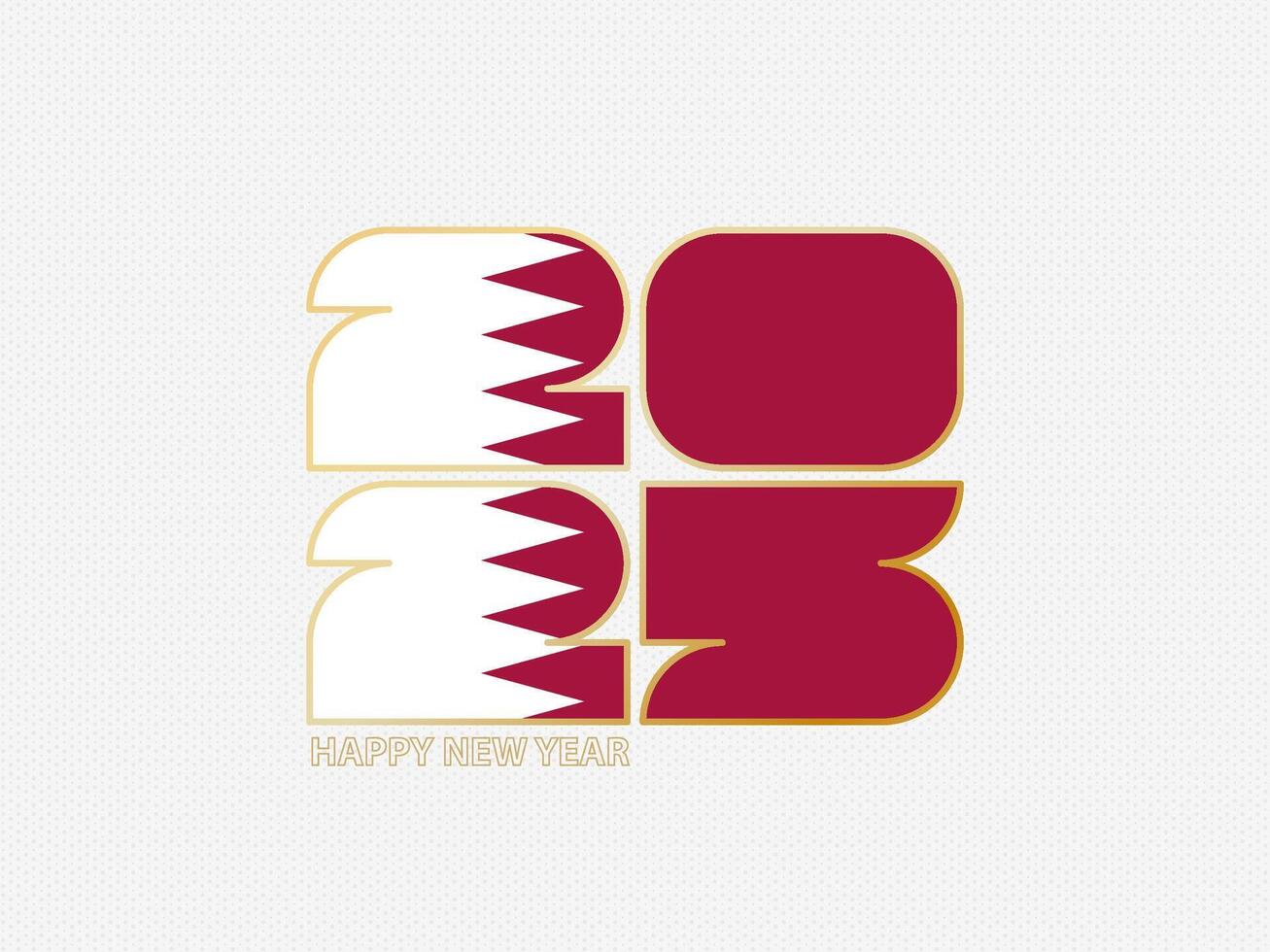 Abstract numbers 2025 with flag of Qatar. vector