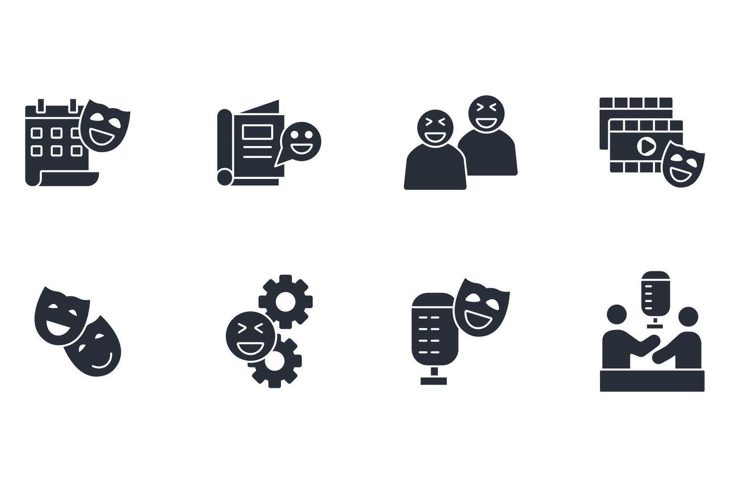 Comedy icon set..Editable stroke.linear style sign for use web design,logo.Symbol illustration. vector