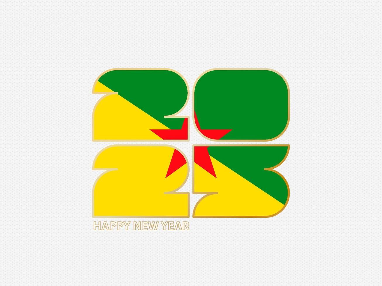 Abstract numbers 2025 with flag of French Guiana. vector
