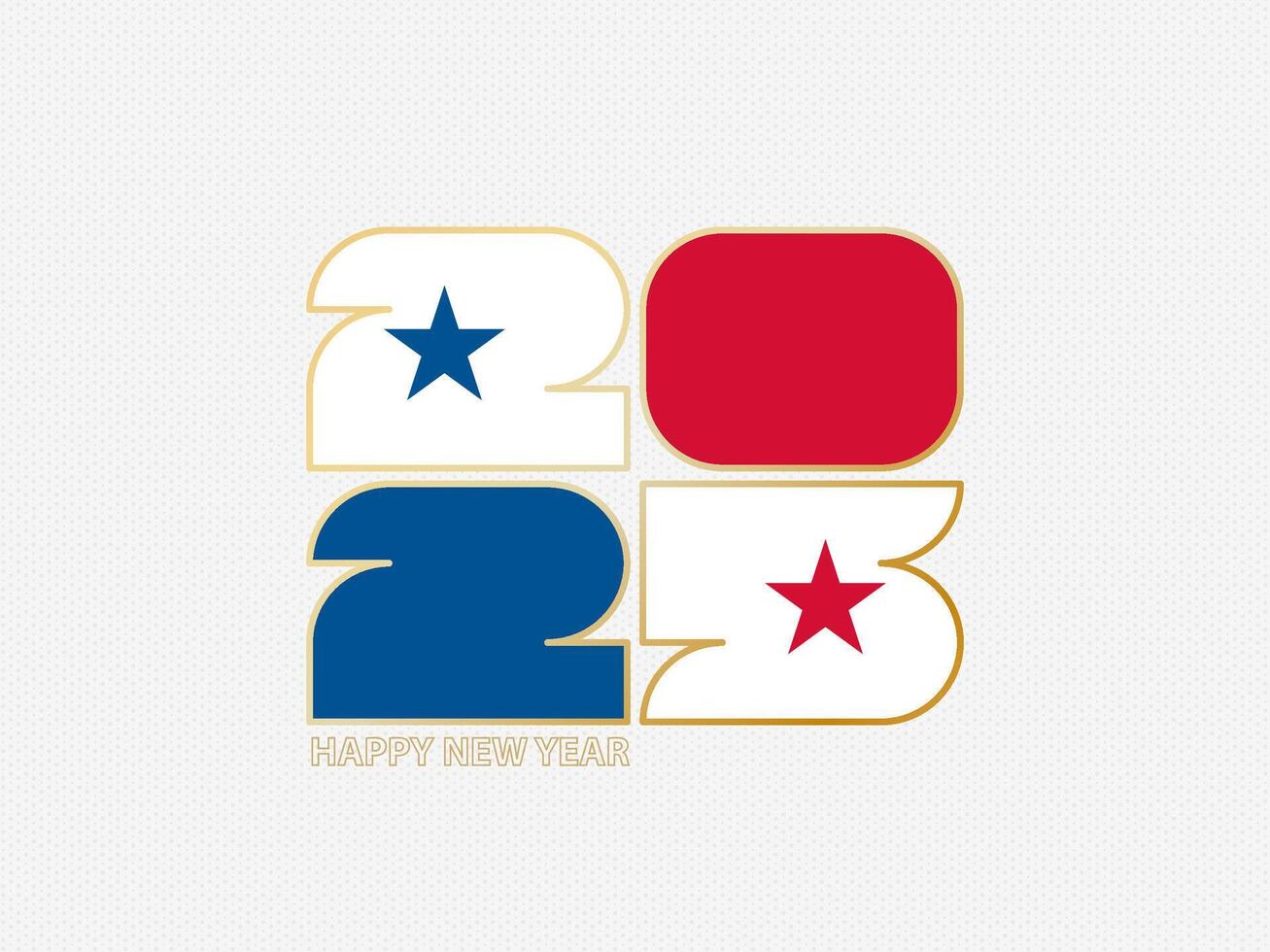 Abstract numbers 2025 with flag of Panama. vector
