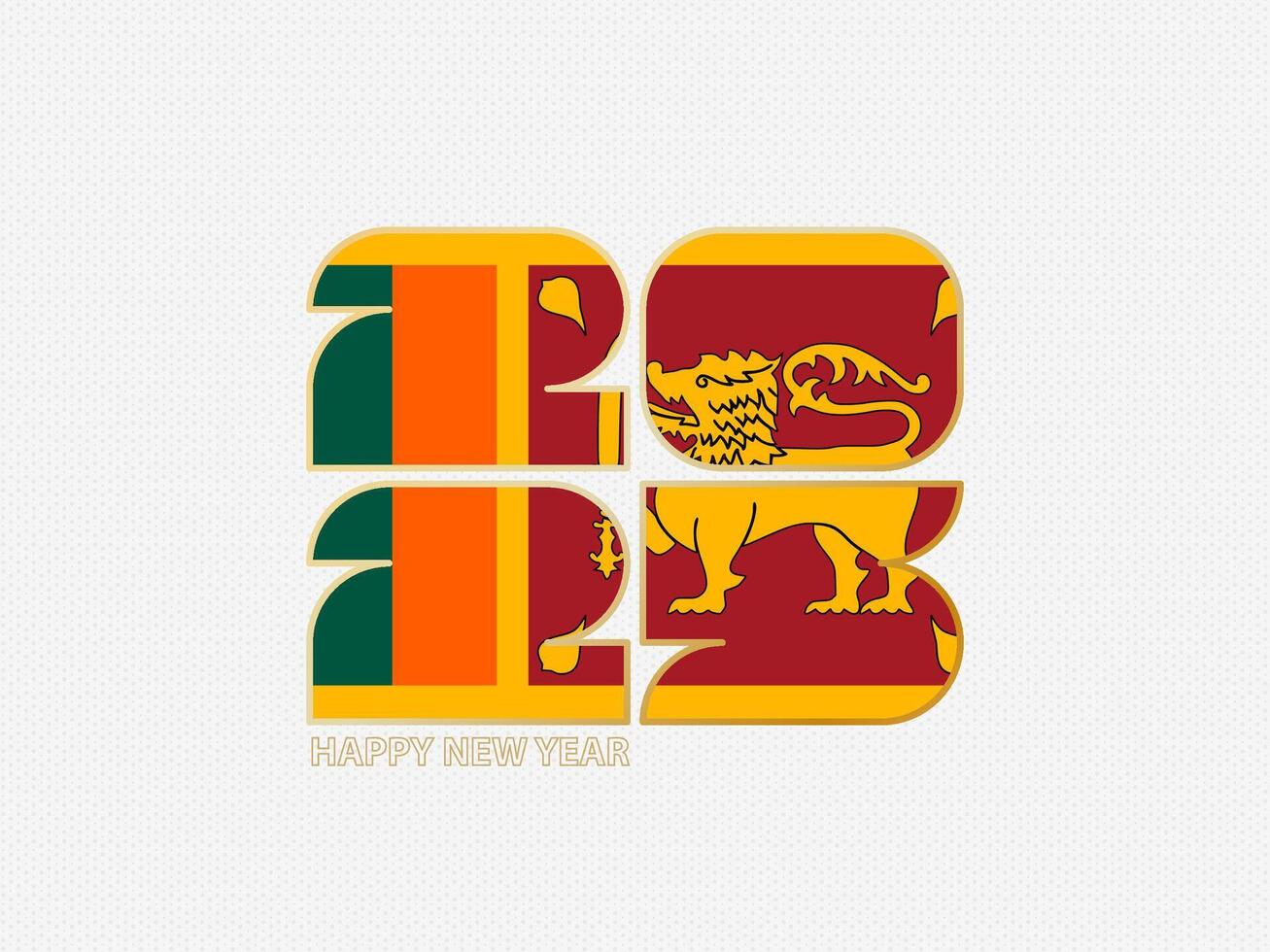 Abstract numbers 2025 with flag of Sri Lanka. vector