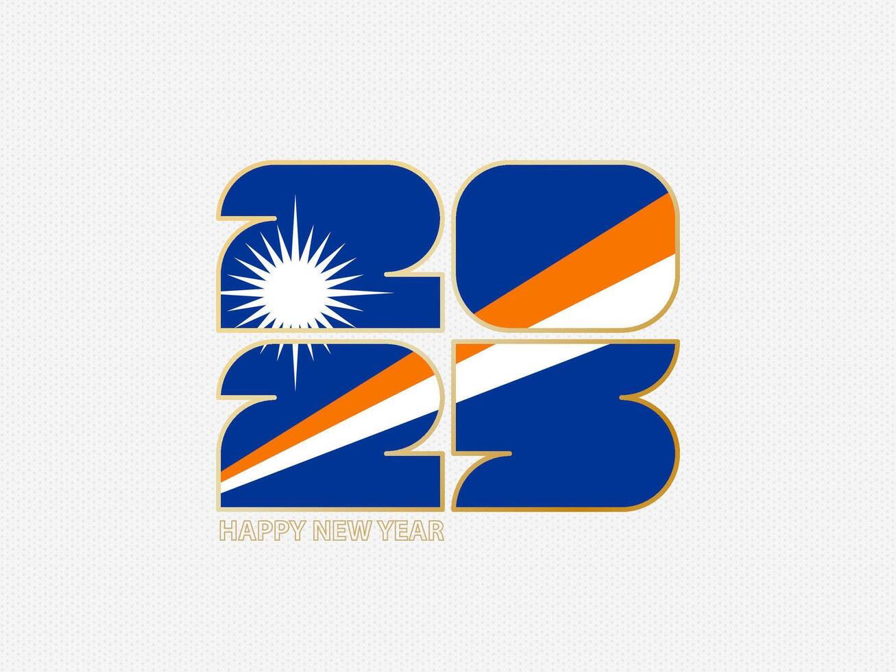 Abstract numbers 2025 with flag of Marshall Islands. vector