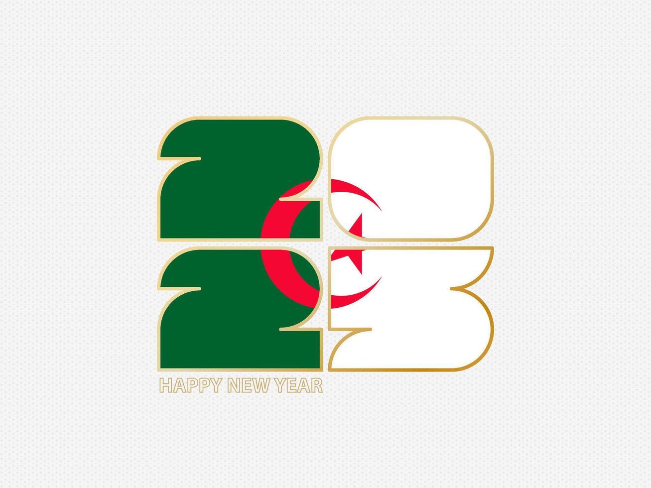 Abstract numbers 2025 with flag of Algeria. vector