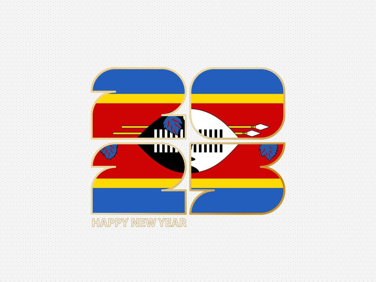 Abstract numbers 2025 with flag of Swaziland. vector