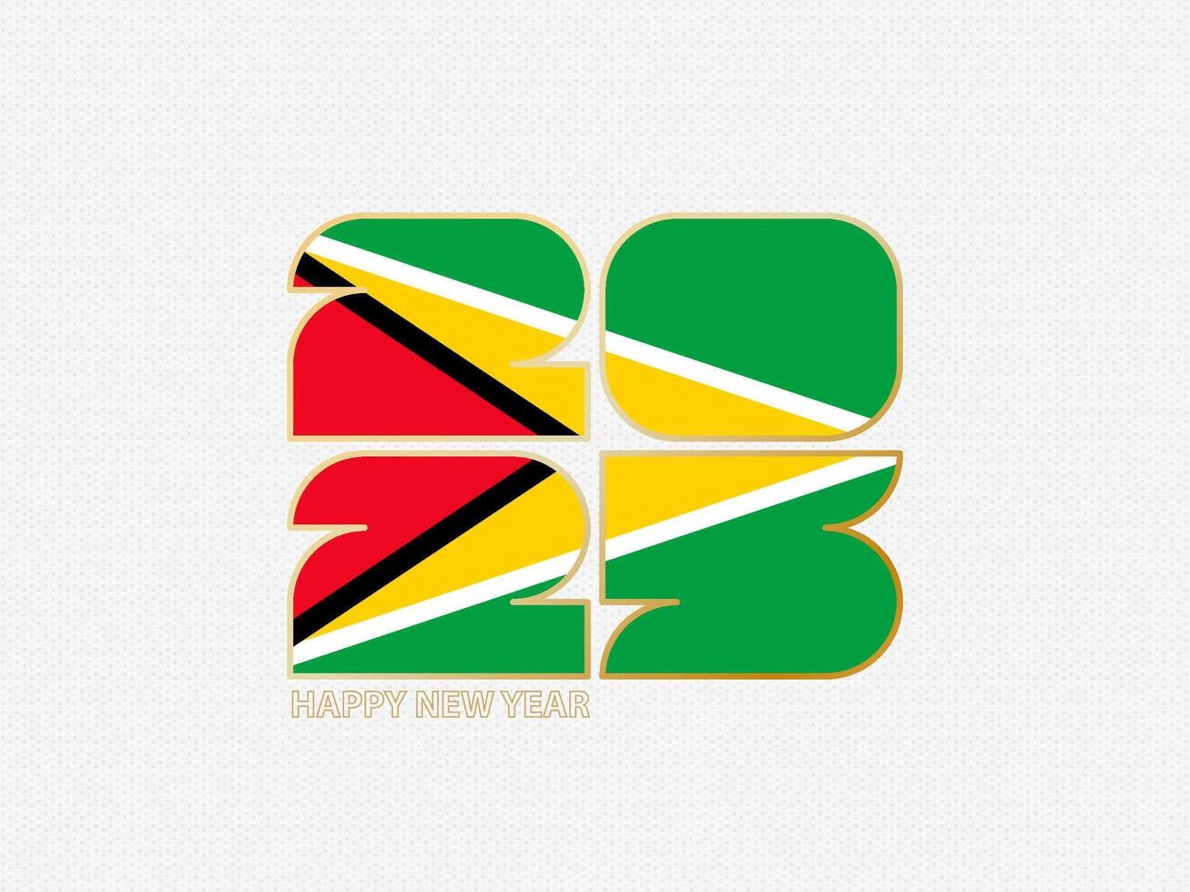 Abstract numbers 2025 with flag of Guyana. vector