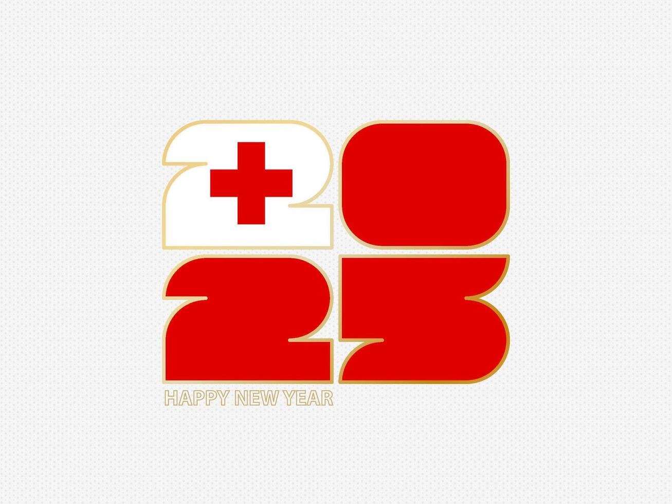Abstract numbers 2025 with flag of Tonga. vector