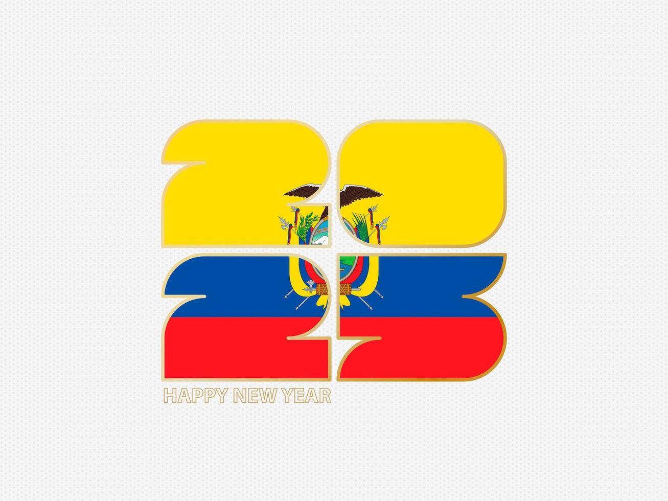 Abstract numbers 2025 with flag of Ecuador. vector