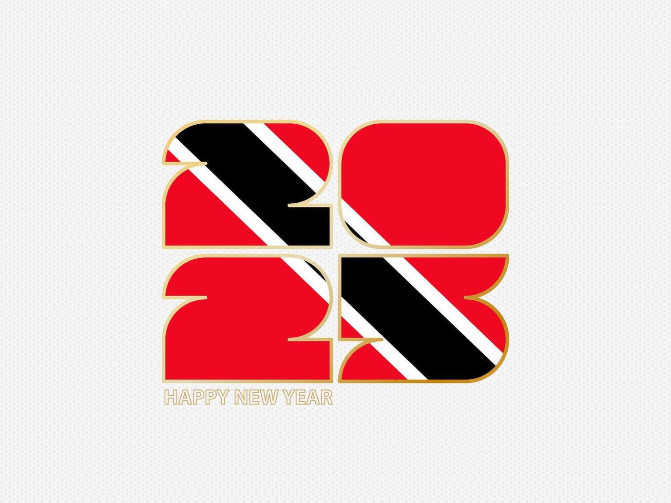 Abstract numbers 2025 with flag of Trinidad and Tobago. vector