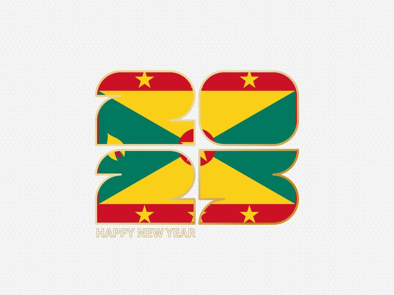 Abstract numbers 2025 with flag of Grenada. vector