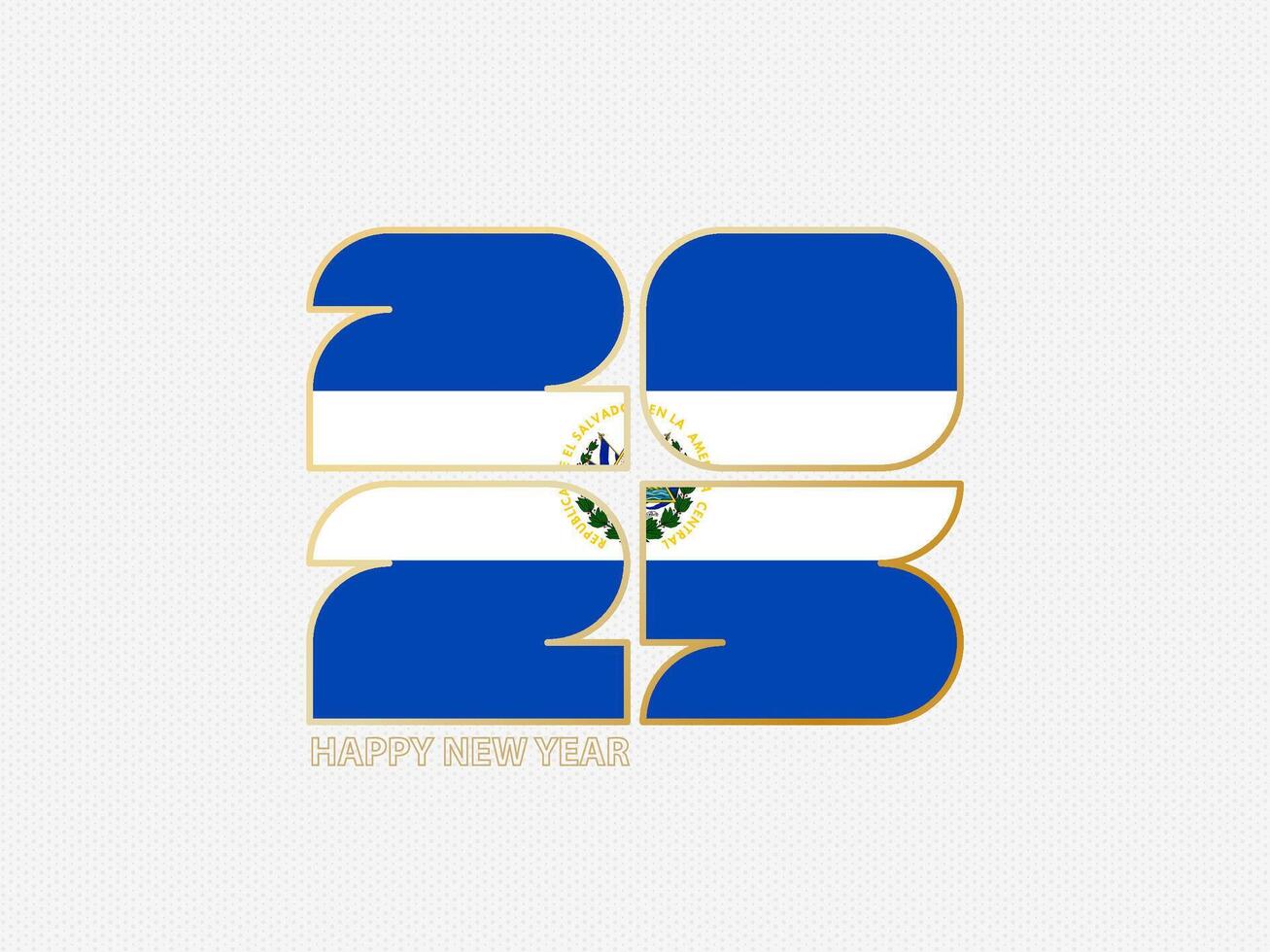 Abstract numbers 2025 with flag of El Salvador. vector