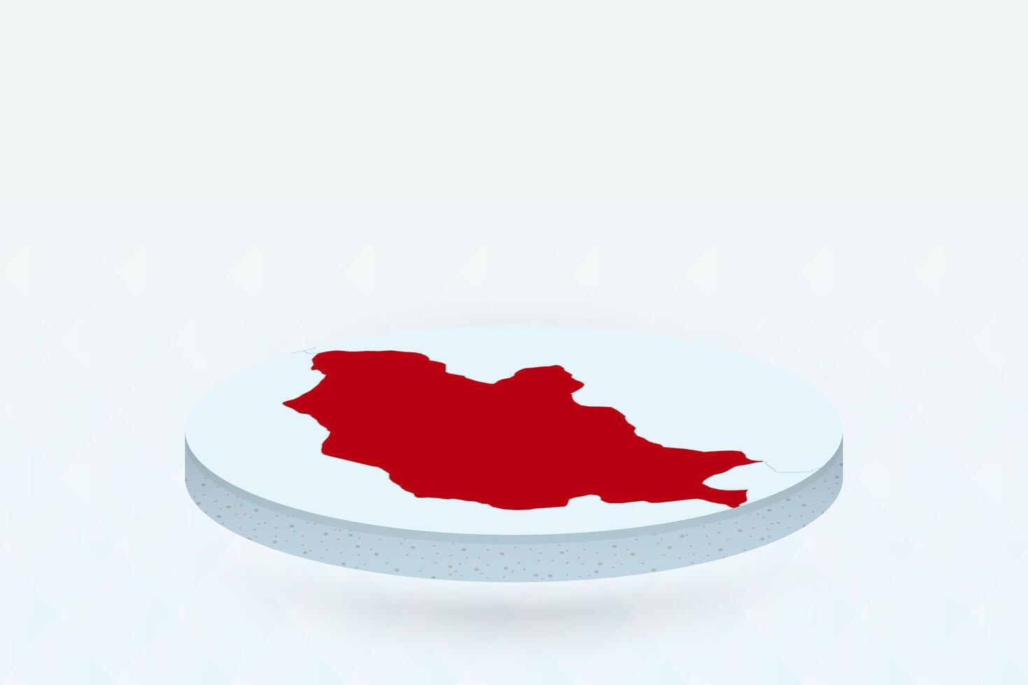 3D Isometric Map Highlighting Mongolia in Red. vector