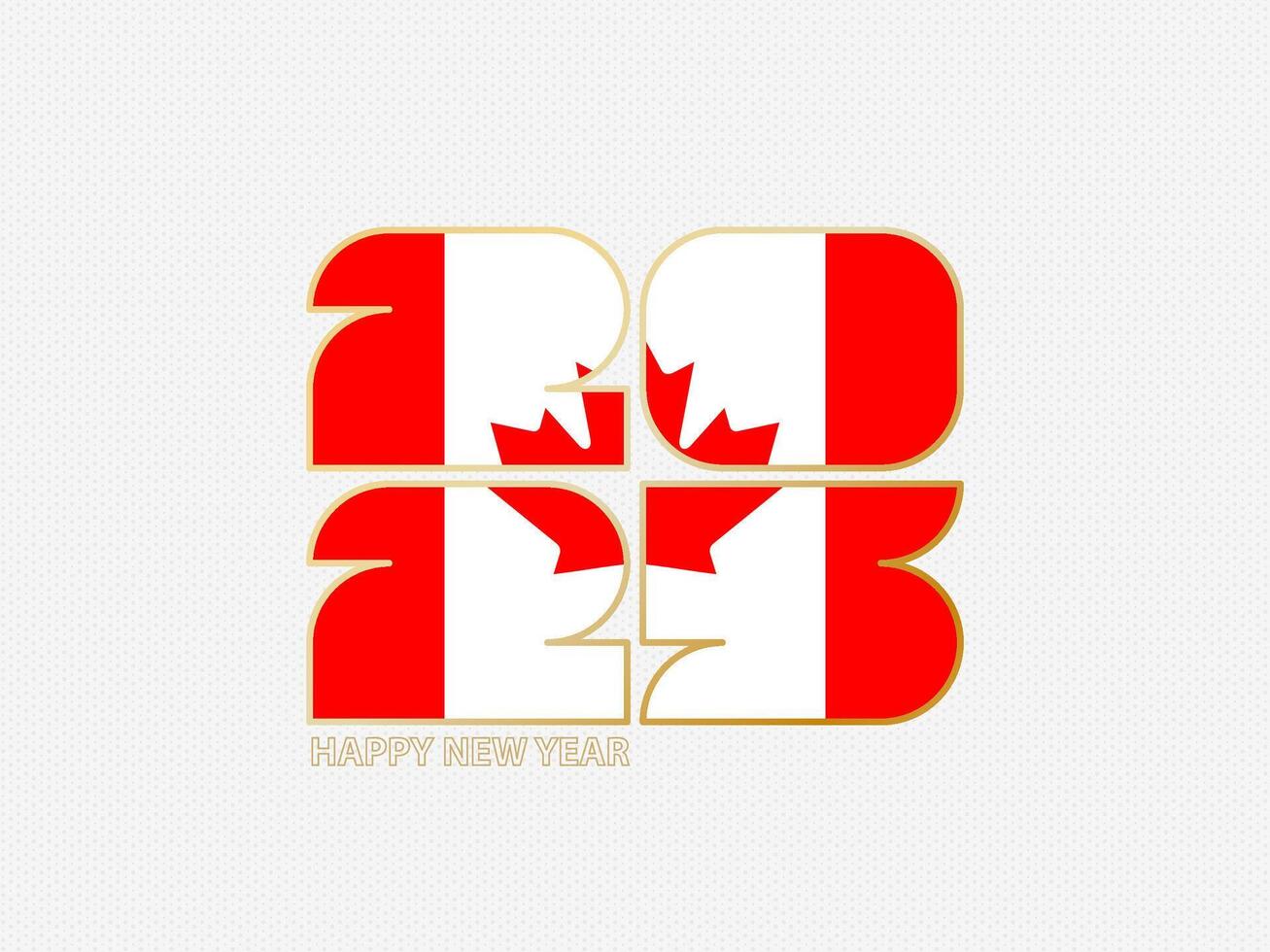 Abstract numbers 2025 with flag of Canada. vector