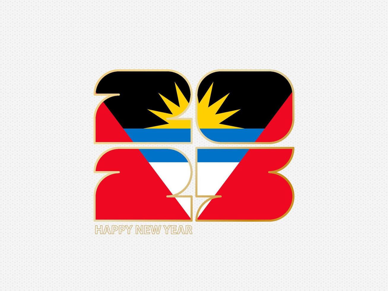 Abstract numbers 2025 with flag of Antigua and Barbuda. vector