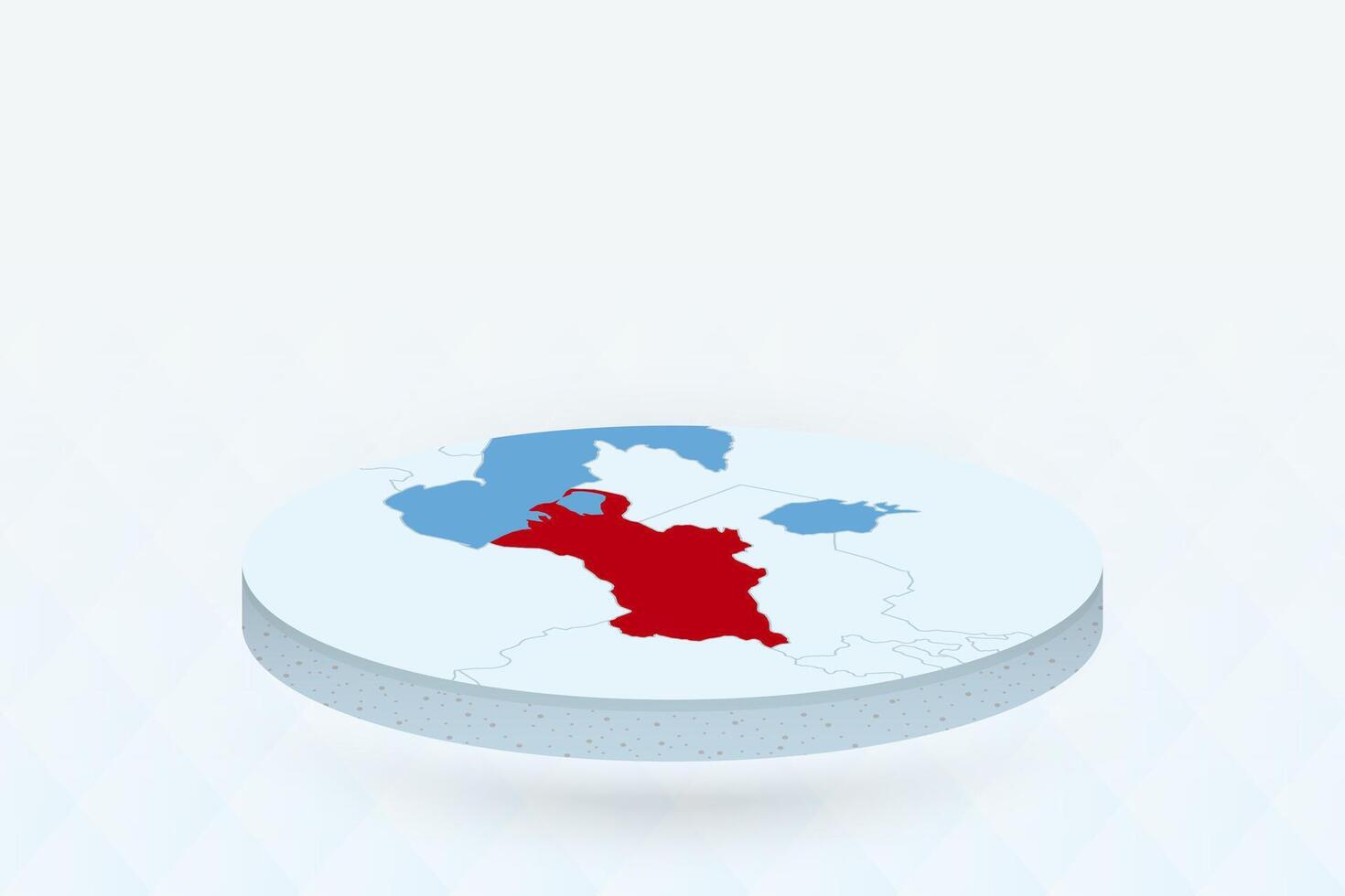 3D Isometric Map Highlighting Turkmenistan in Red. vector
