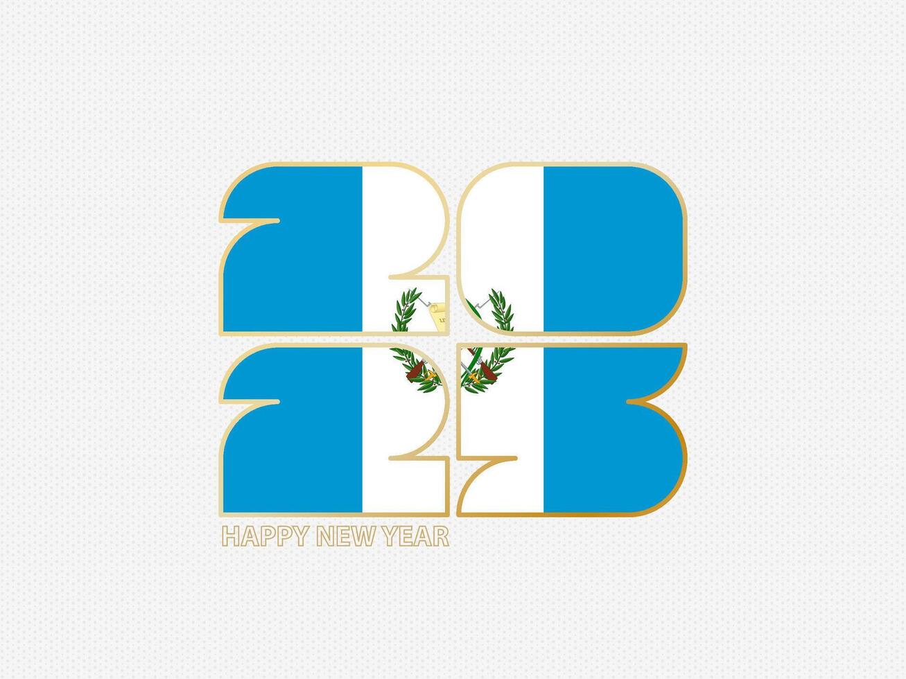 Abstract numbers 2025 with flag of Guatemala. vector