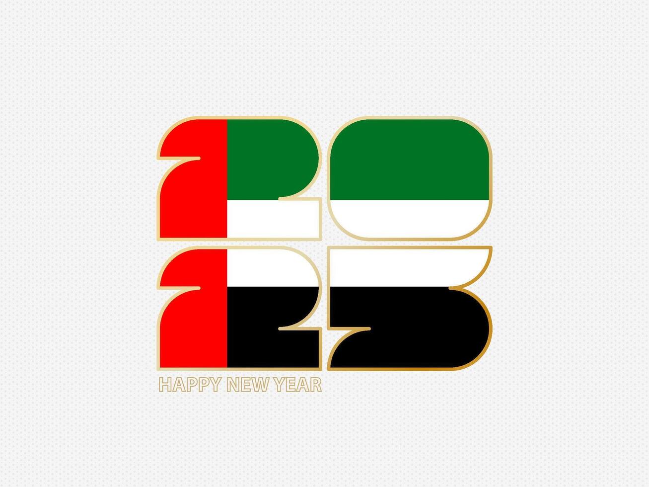 Abstract numbers 2025 with flag of United Arab Emirates. vector