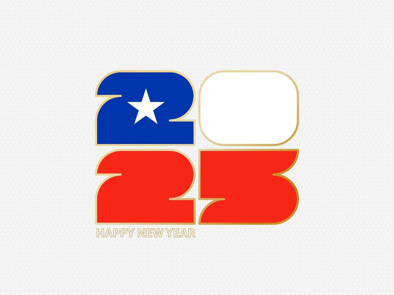 Abstract numbers 2025 with flag of Chile. vector