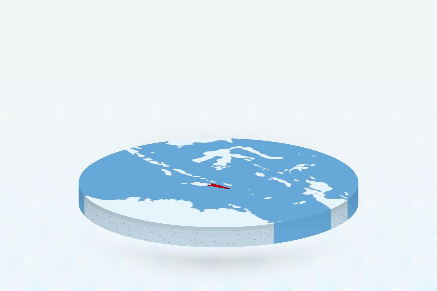 3D Isometric Map Highlighting East Timor in Red. vector