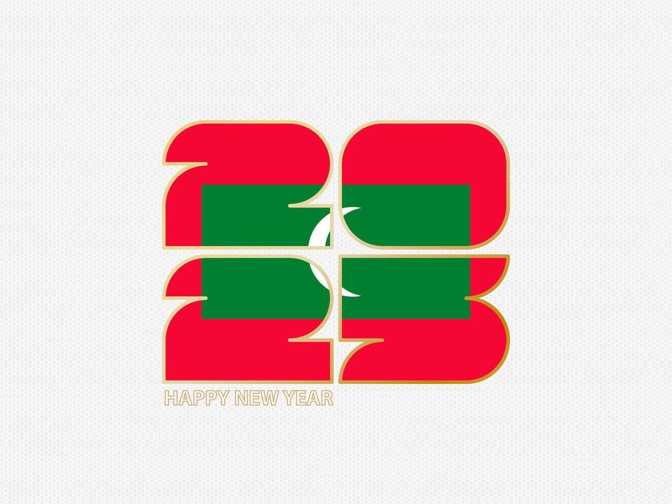 Abstract numbers 2025 with flag of Maldives. vector