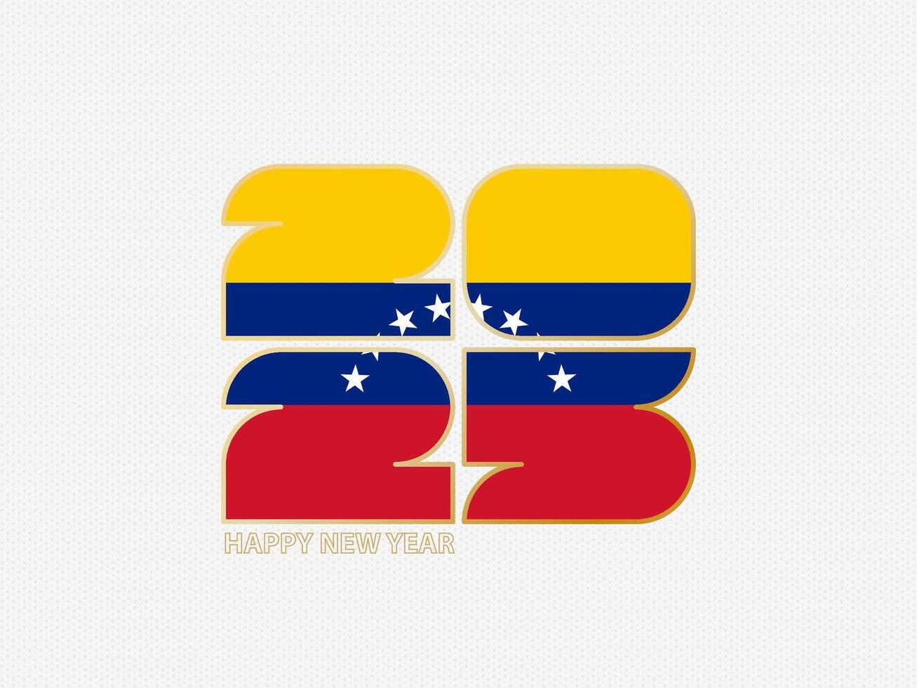 Abstract numbers 2025 with flag of Venezuela. vector
