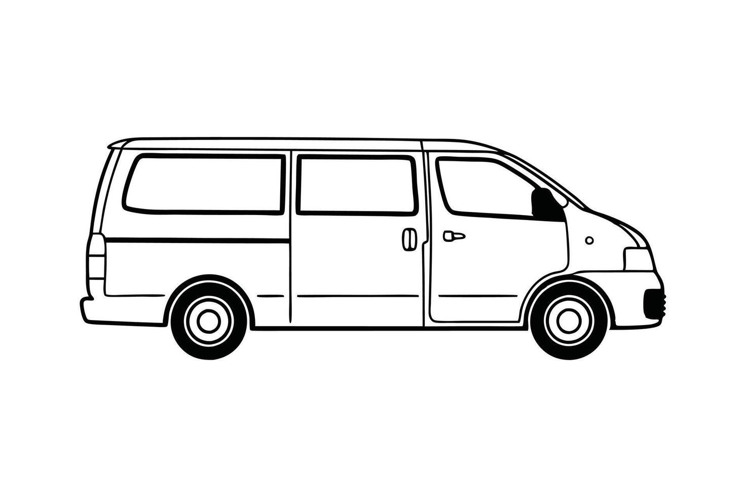 Streamlined Van Silhouette vector