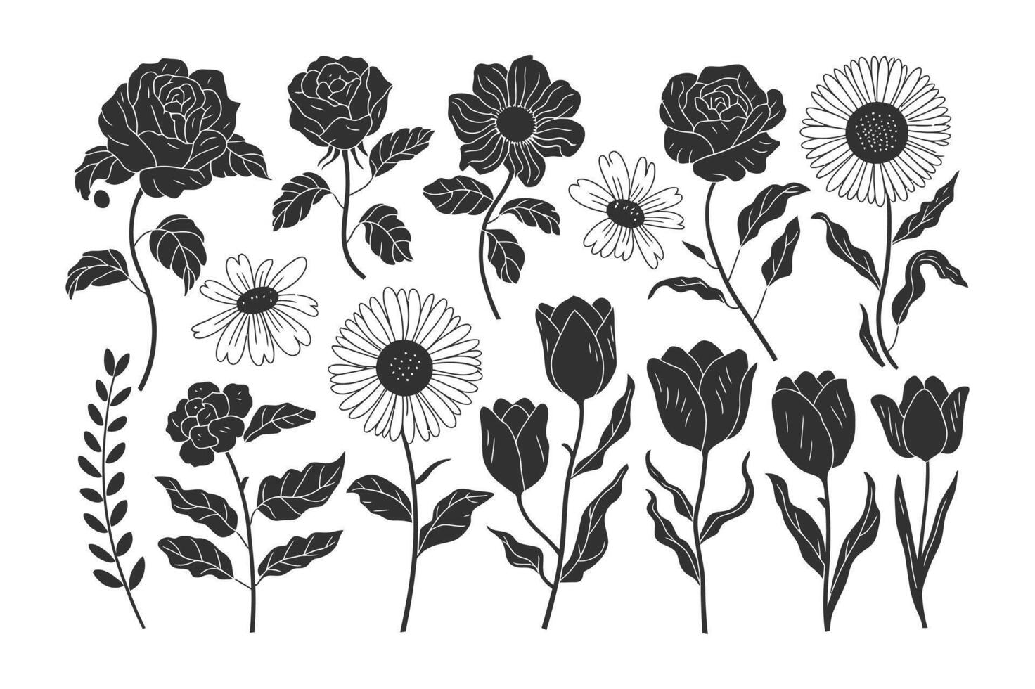 Simple Bloom Illustrations vector